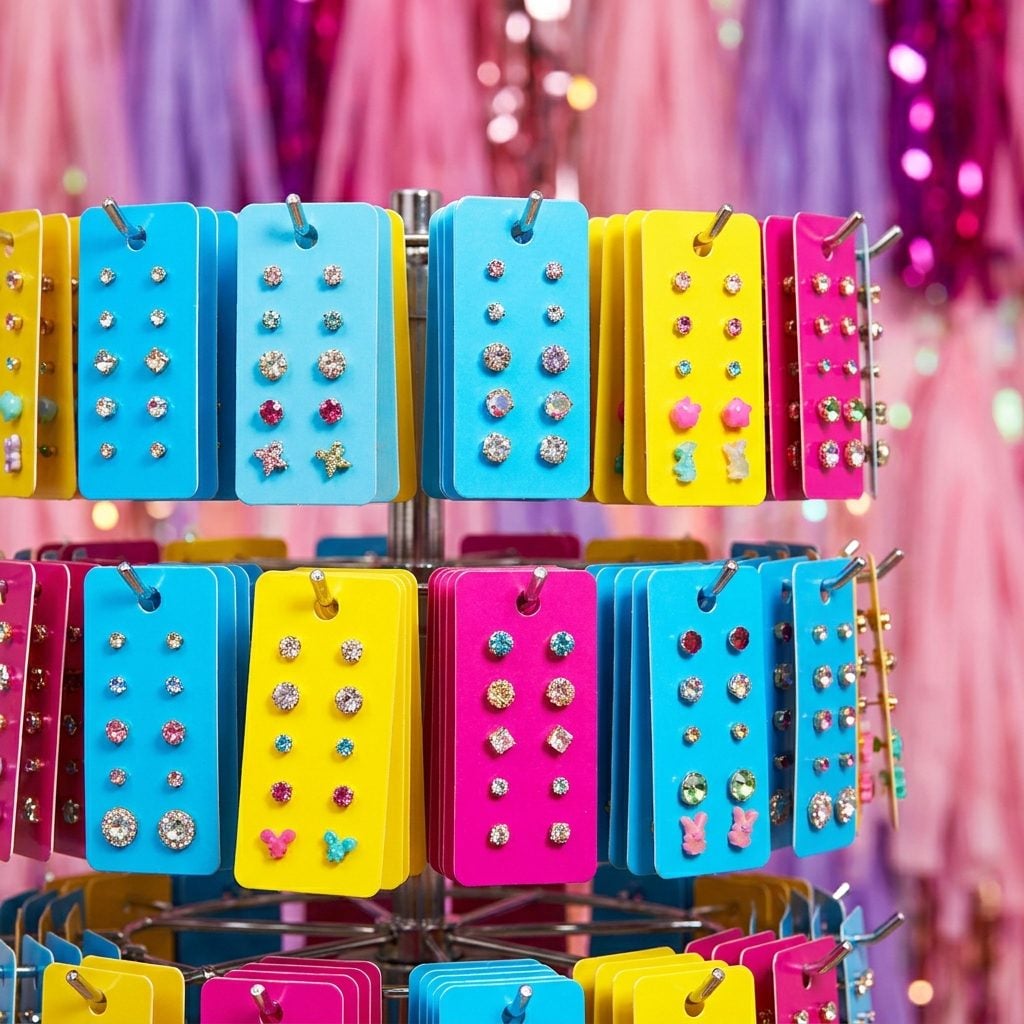A Card of Earrings at Claire's: About $5 for a Pack