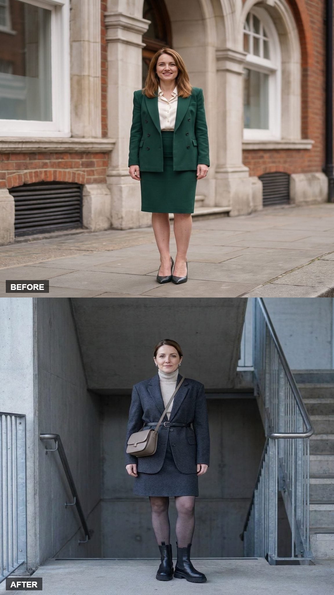 Charcoal and Oatmeal, the Skirt Suit Rebuilt for Monday