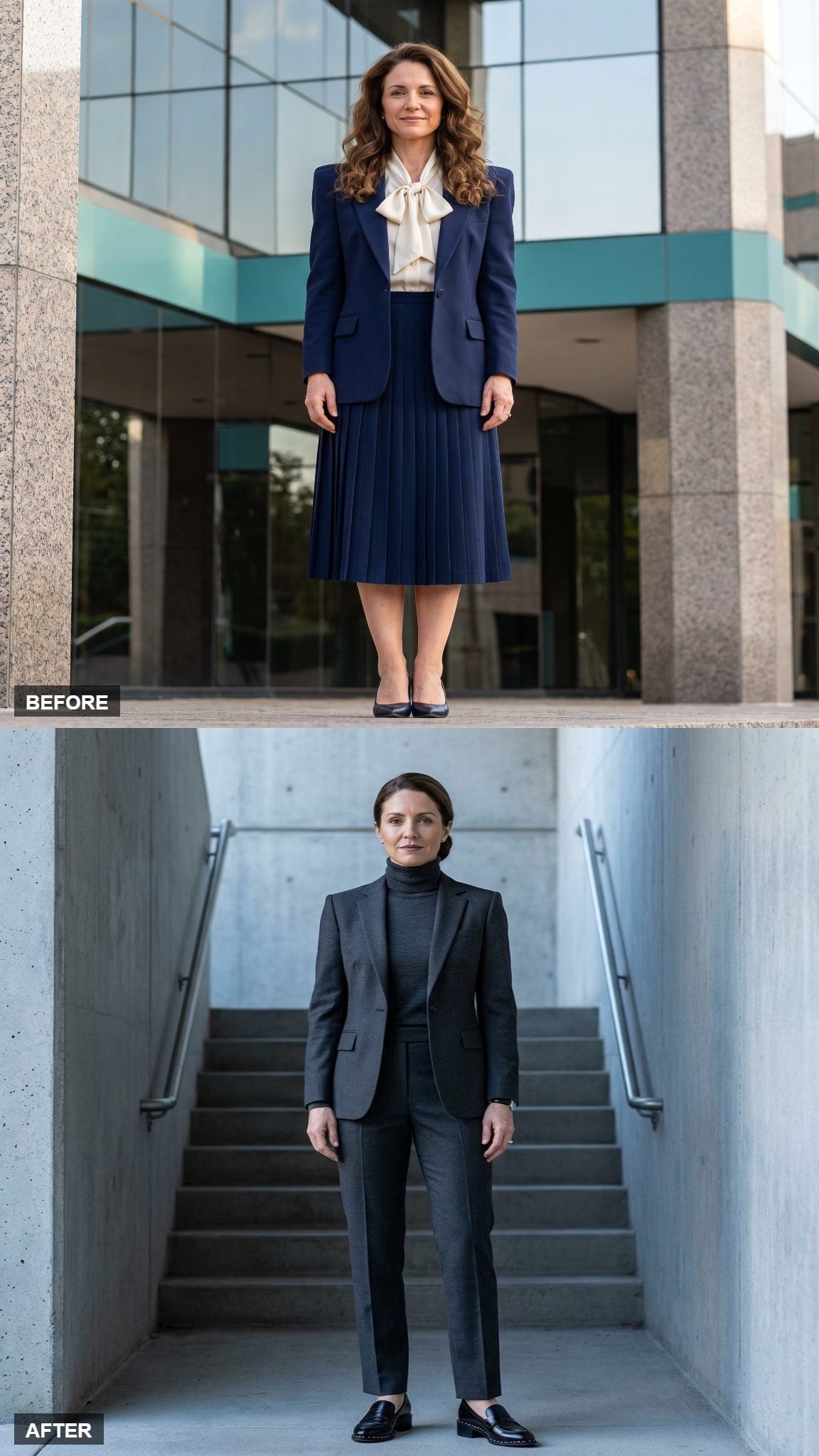 Charcoal Turtleneck Under a Sharp Gray Suit