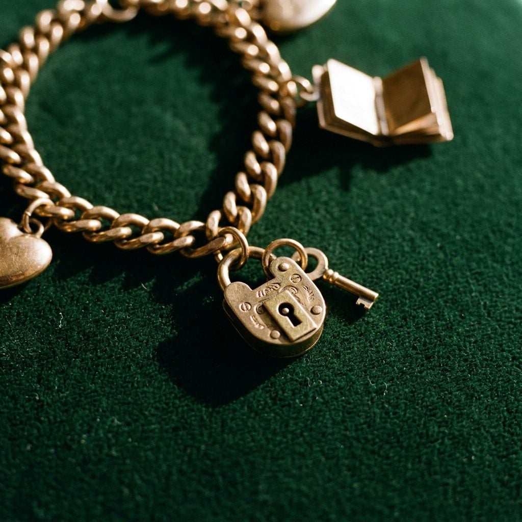 The Charm Bracelet Link With a Tiny Working Padlock and Key