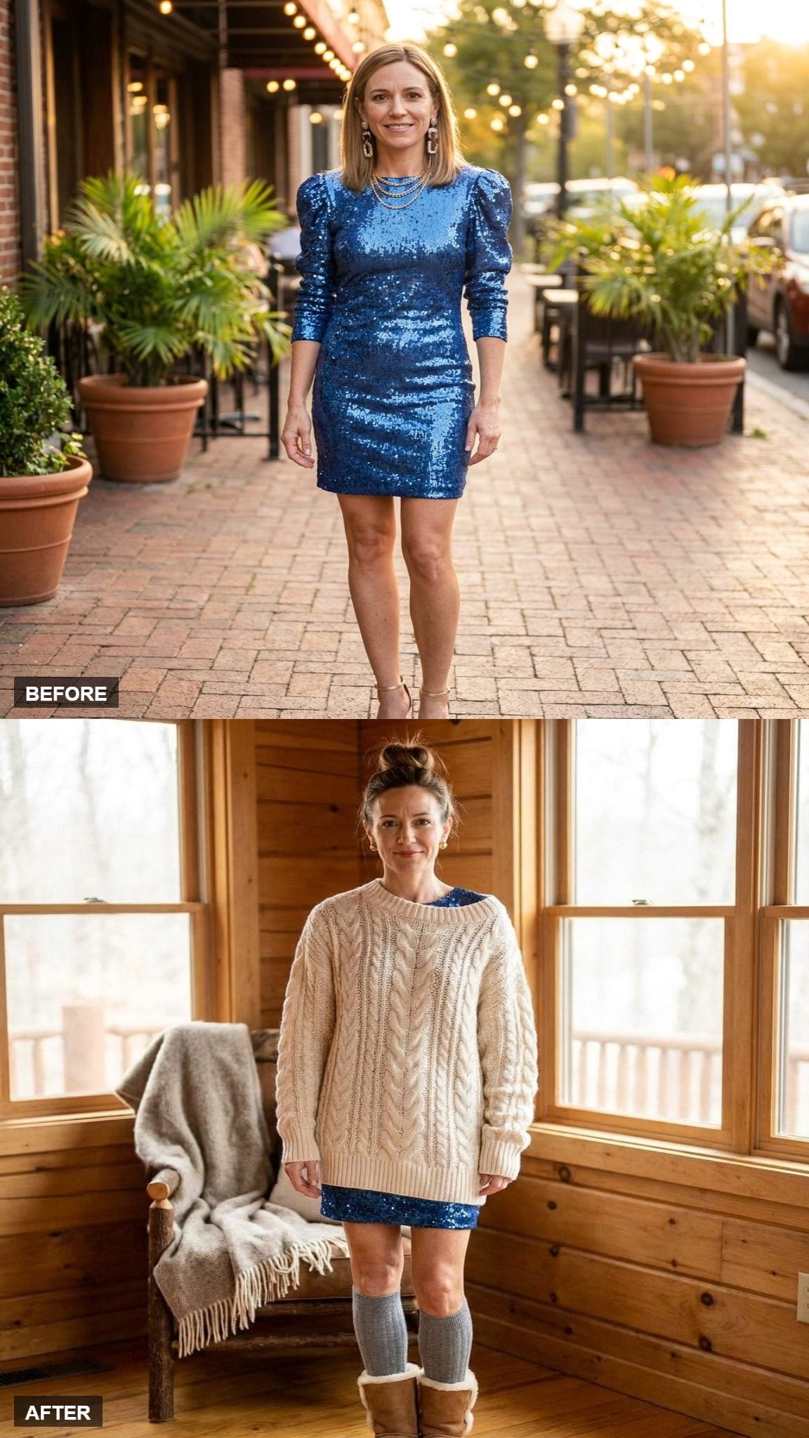 Chunky Cream Knit Over the Top for Cozy Nonchalance