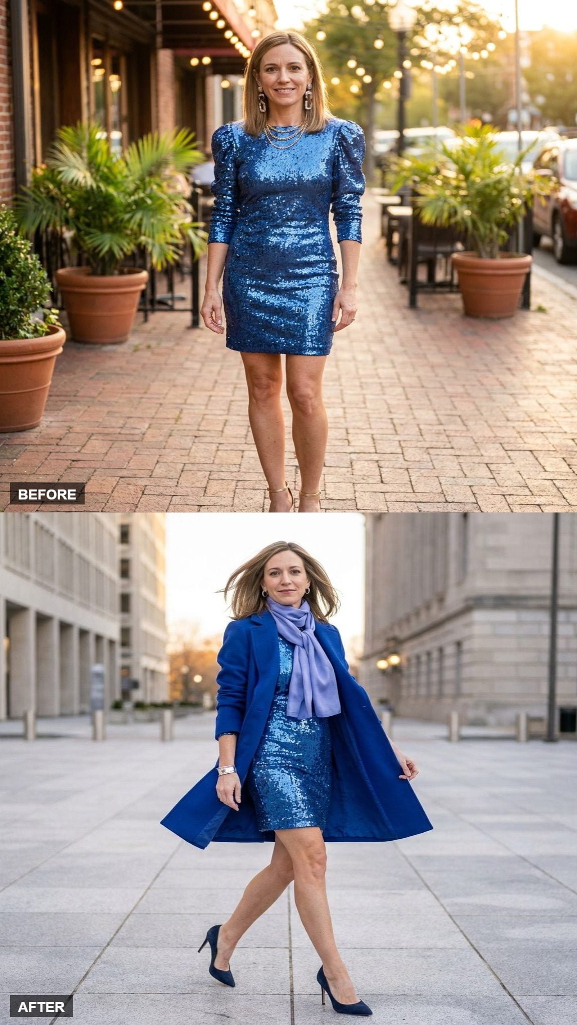 Cobalt Coat and Tonal Blues for a Confident Color Wash