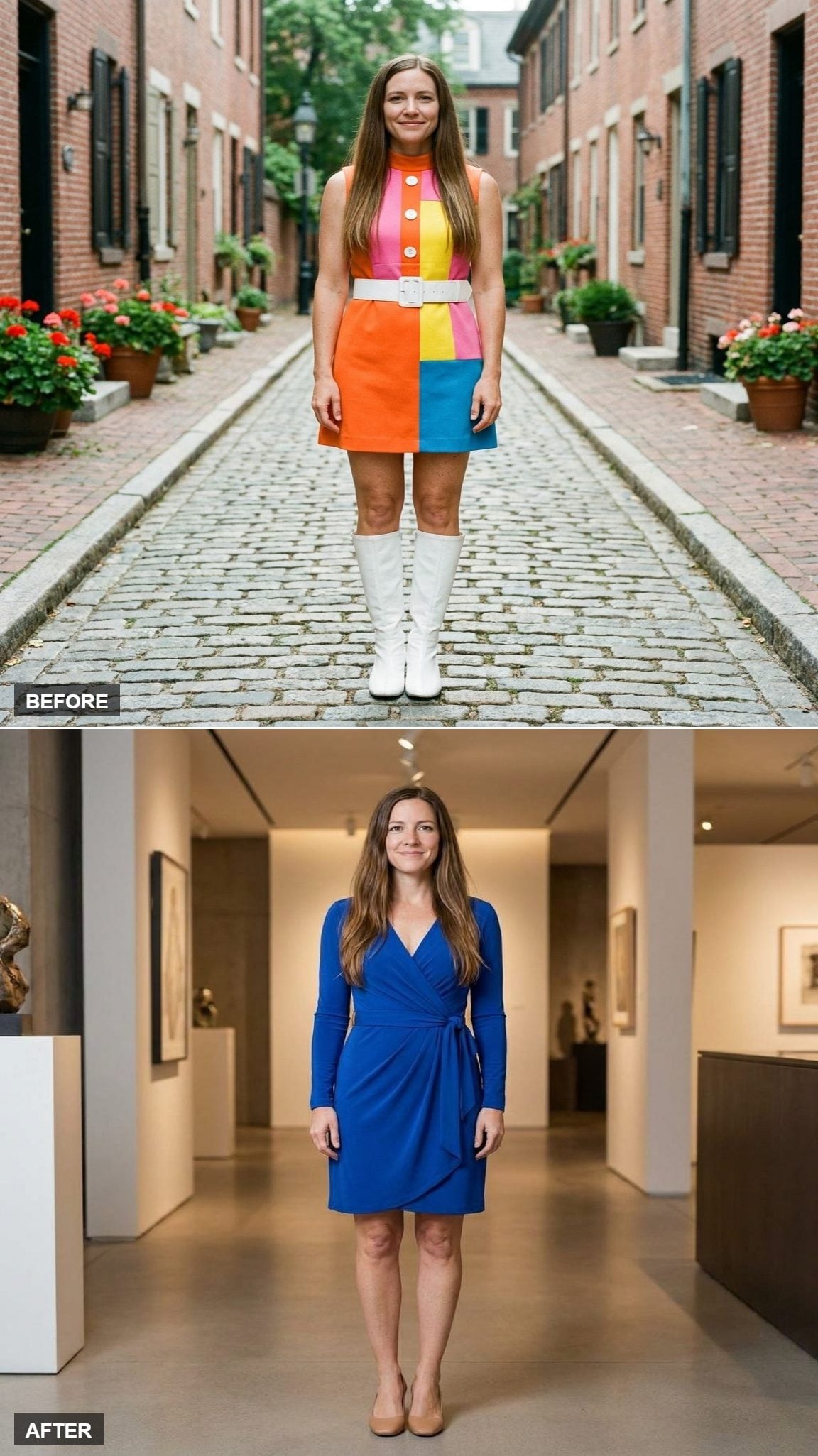 Cobalt Wrap Dress for a Weekday Lunch That Matters