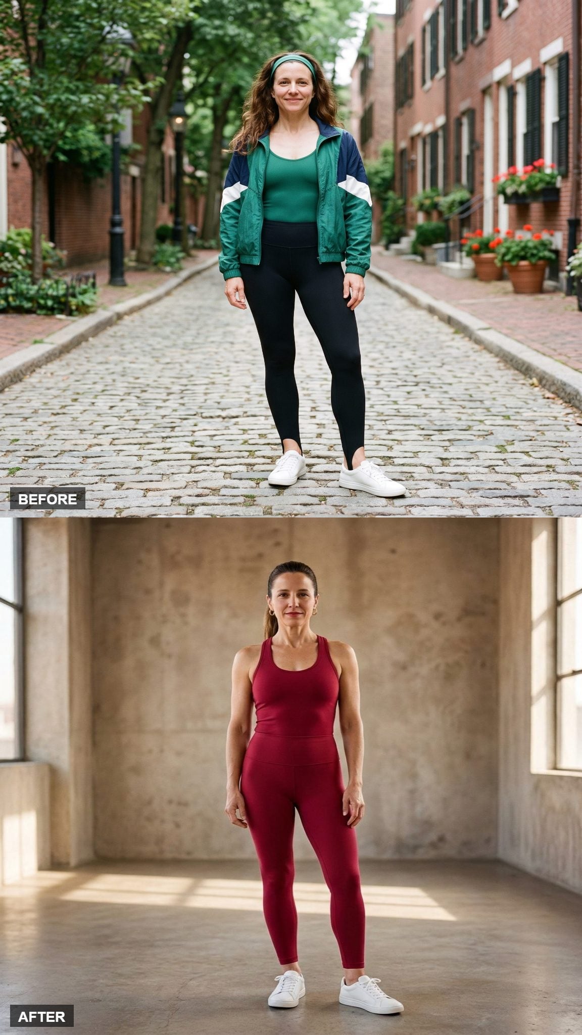 Confident Crimson Tank and Legging Set With a Clean High Waist
