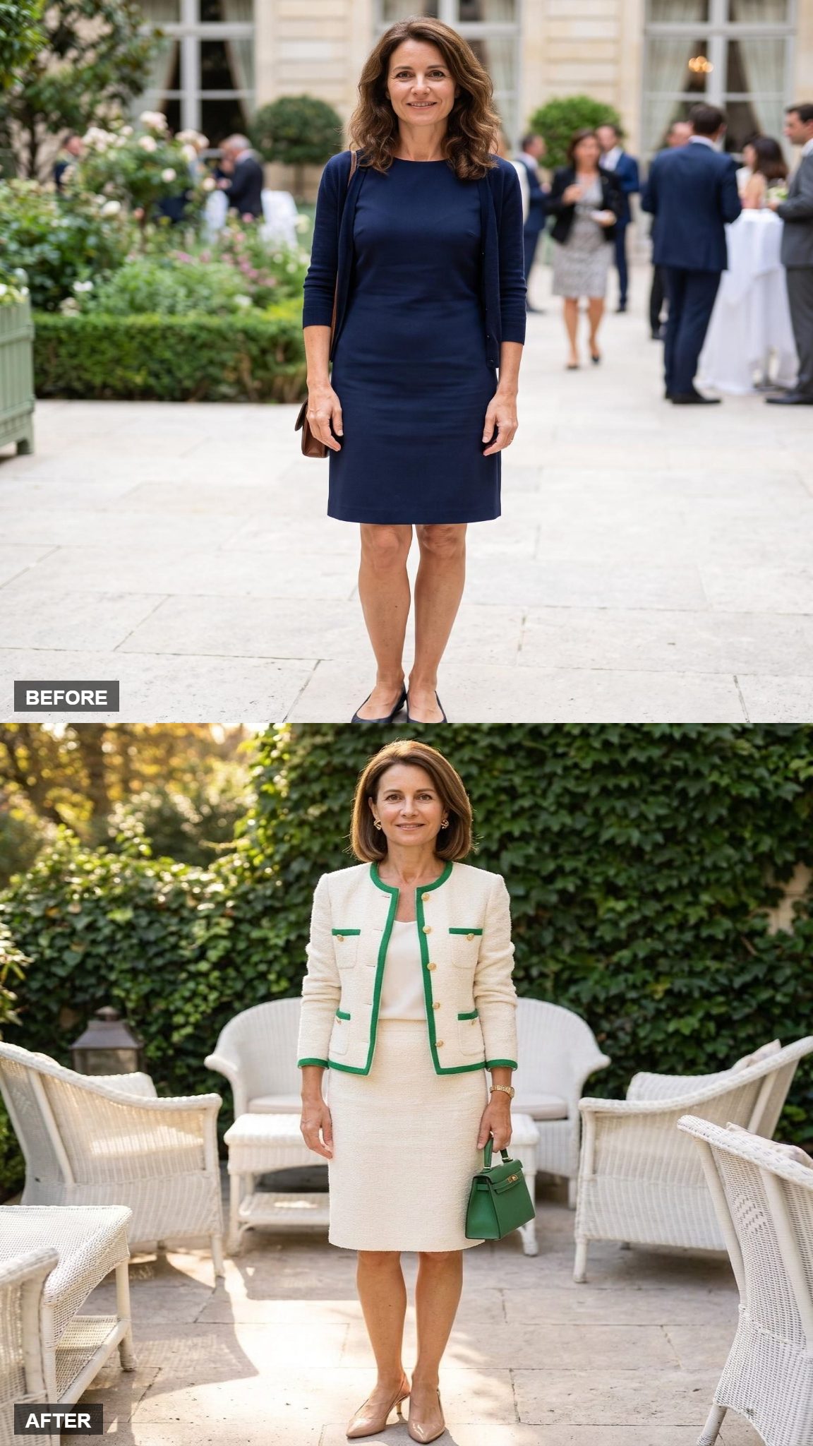 Country Club Luncheon in Ivory Tweed and Kelly Green