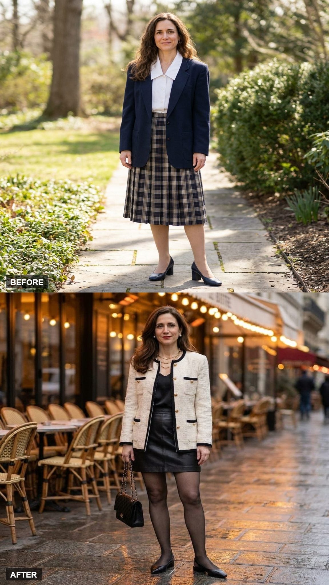 Cream Tweed Blazer and Black Leather Mini for the Woman Who Doesn't Ask Twice