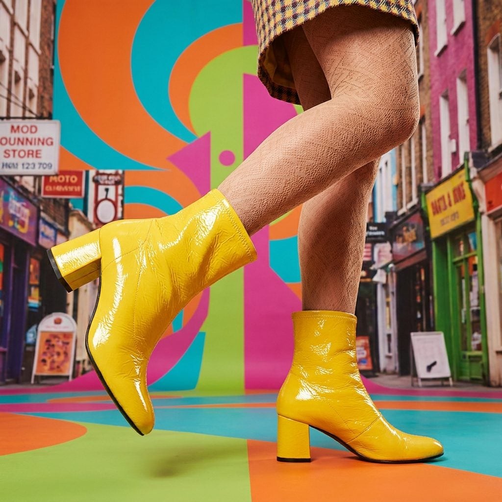 The Crinkled Patent Ankle Boot in Canary Yellow That Announced You Before You Walked In