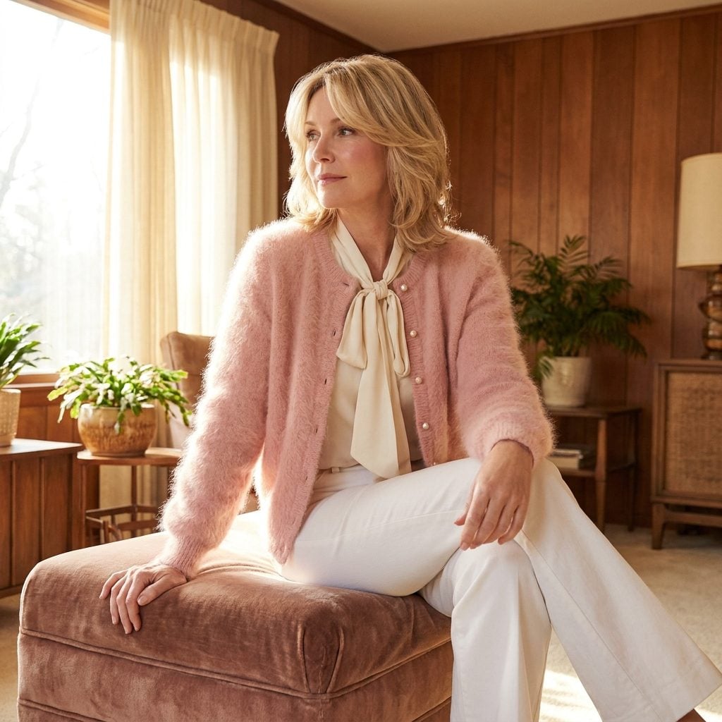 The Cropped Angora Cardigan-Jacket in Powder Pink