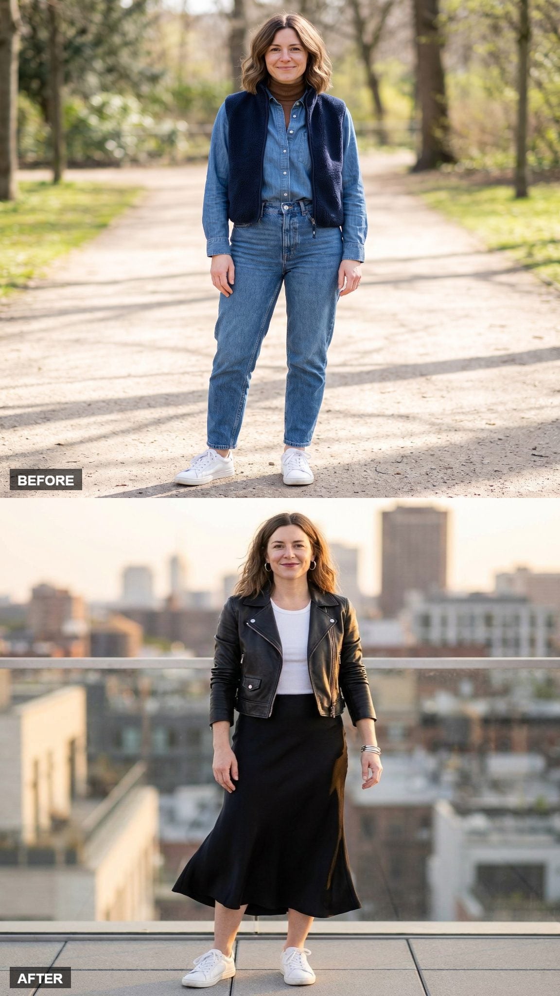 The Cropped Jacket and Long Skirt, Proportions Reversed