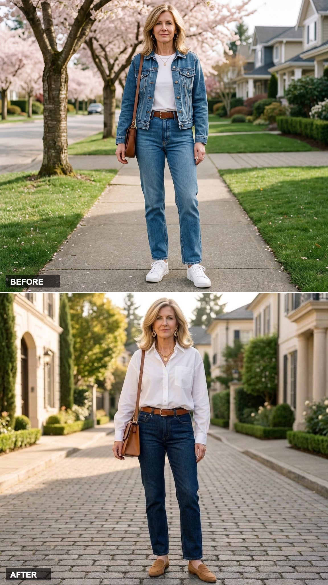 Dark Indigo Straight-Legs, a Half-Tucked White Oxford, and Camel Suede Loafers That Finally Get the Proportion Right