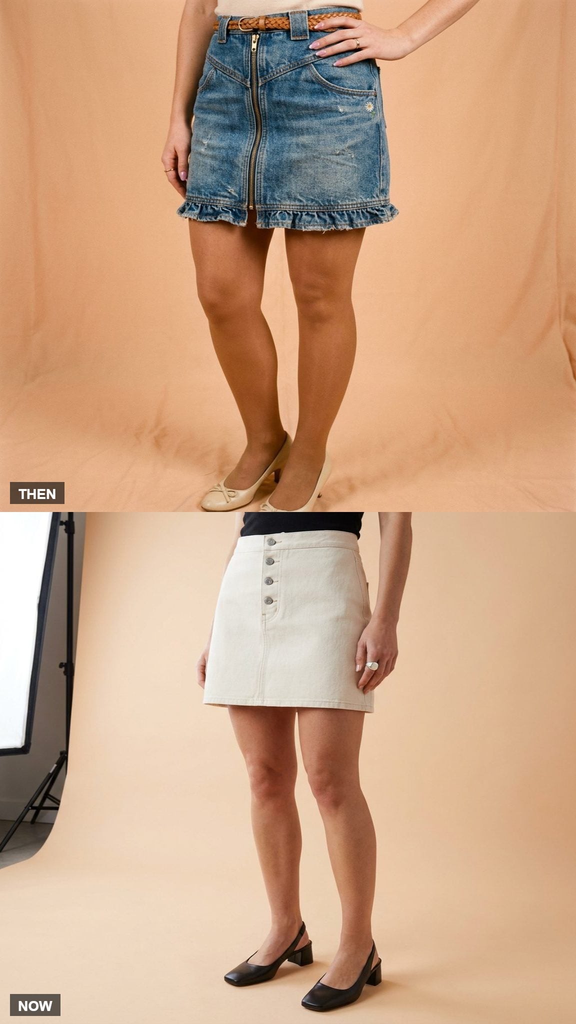 The Denim Mini Skirt Traded Sweetness for Structure