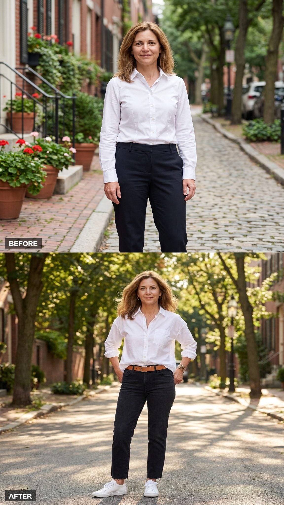 Denim-on-White Weekend Simplicity