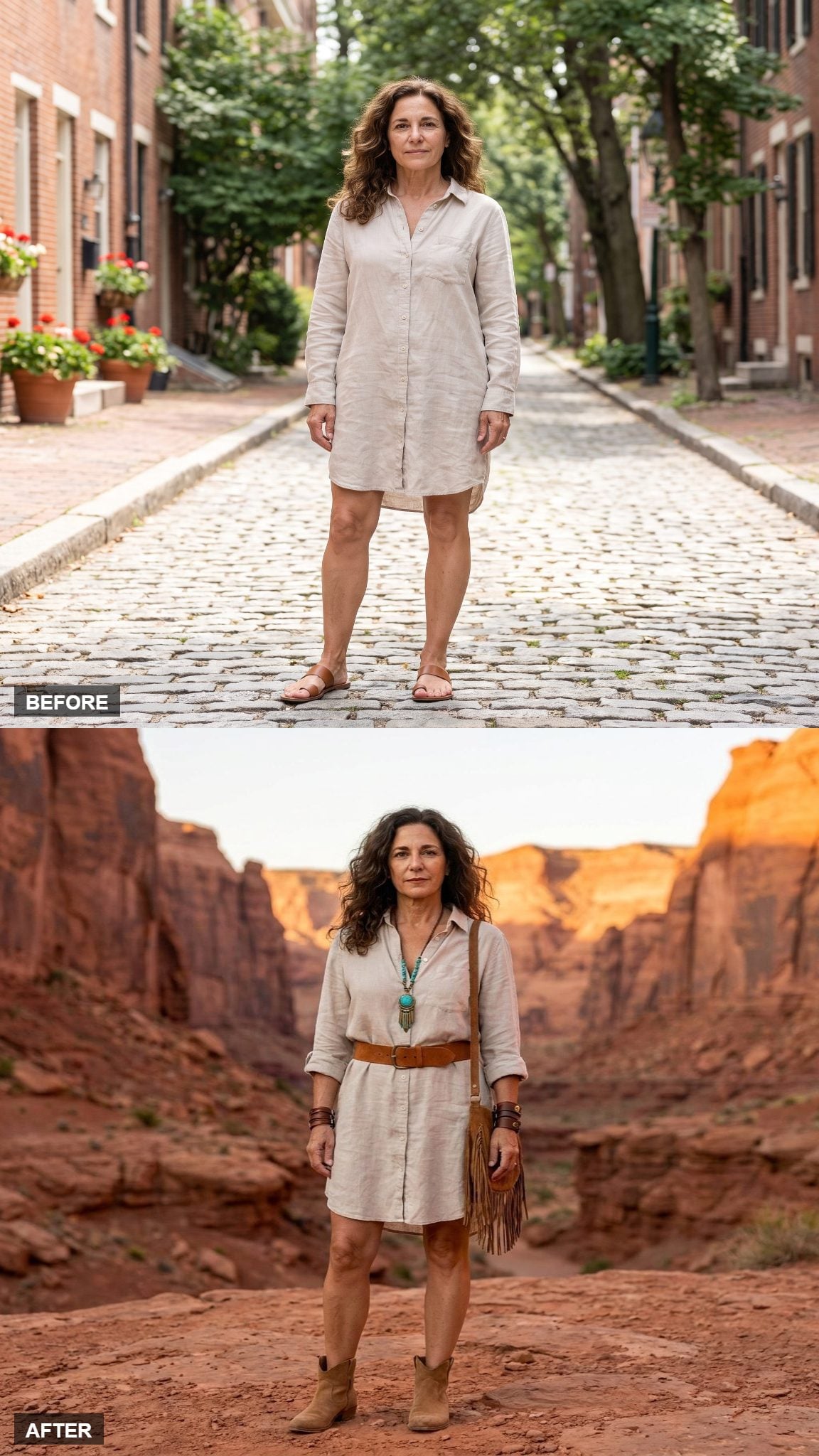 Desert Modern with a Turquoise Pendant and Warm Suede