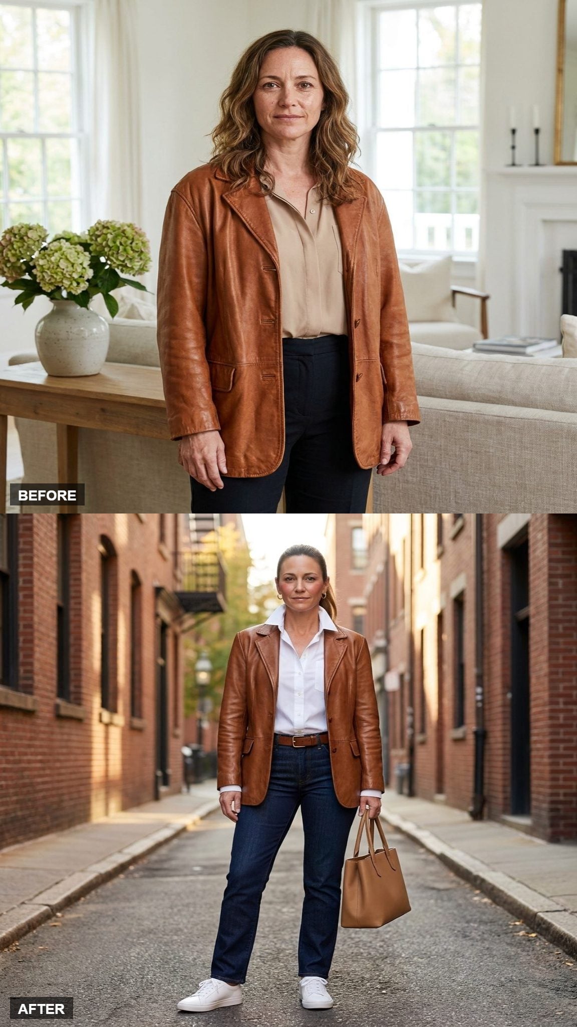 A White Poplin Shirt With Dark-Rinse Denim