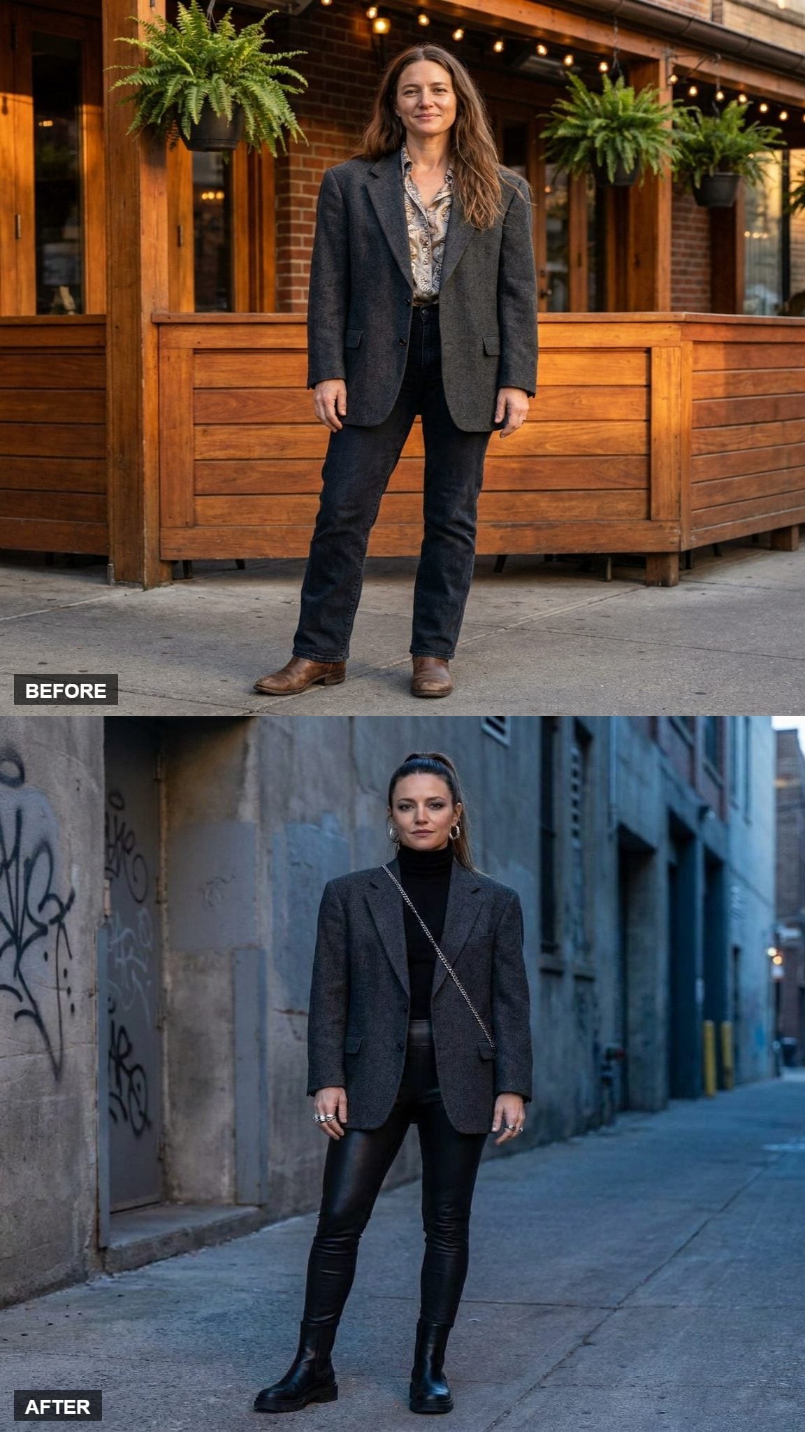 Downtown Edge in All-Black and Silver