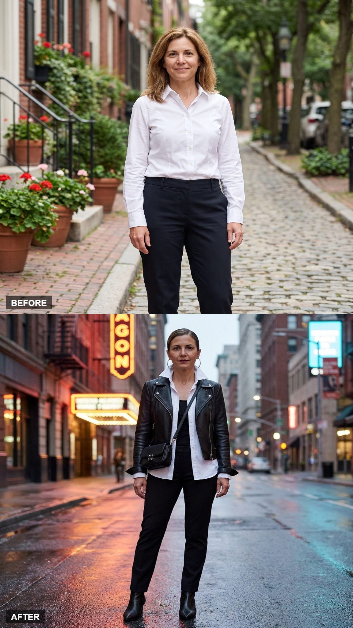 Downtown Edge With Leather and a Popped Collar