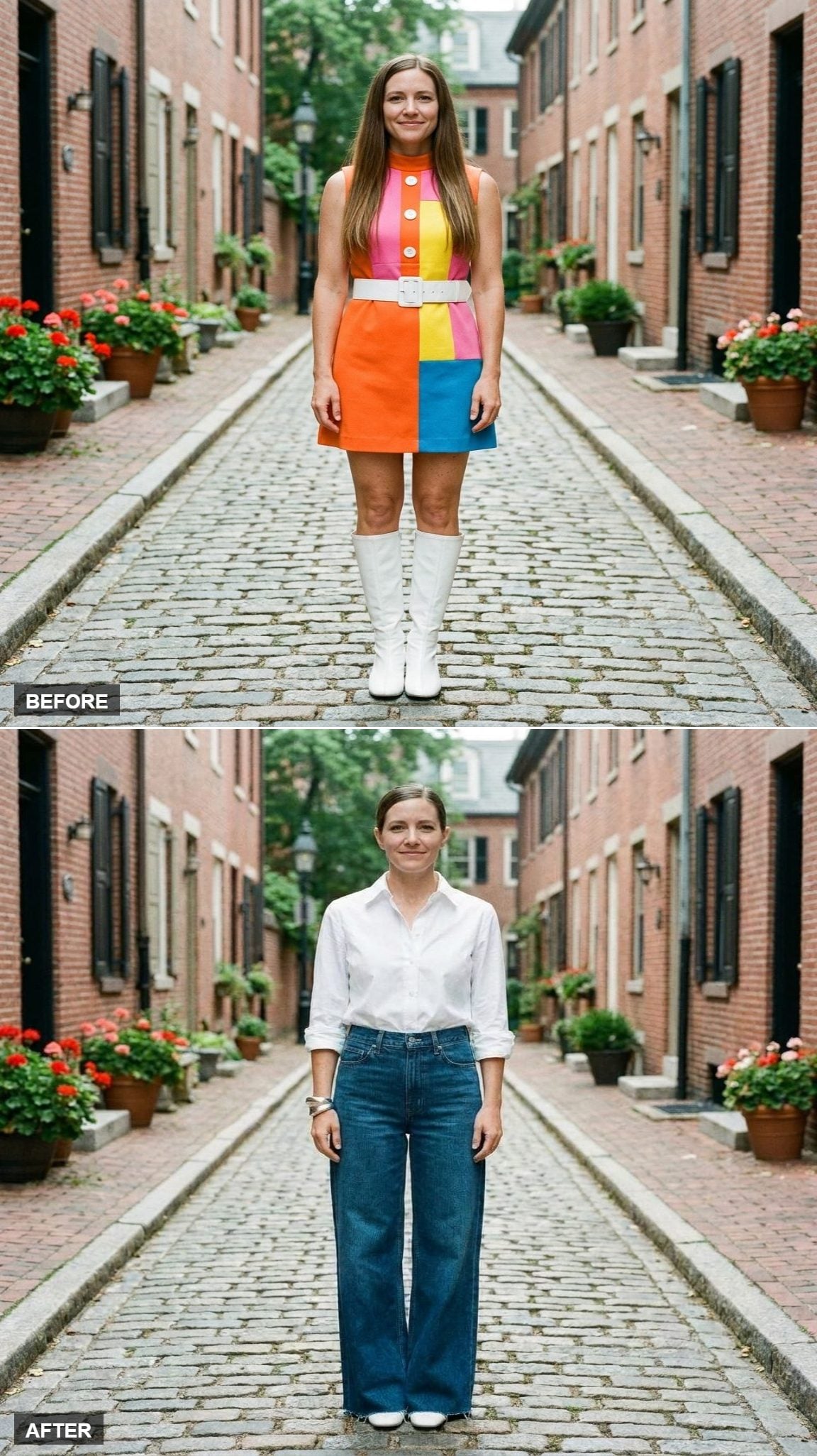Downtown Gallery Energy in Wide Denim and White