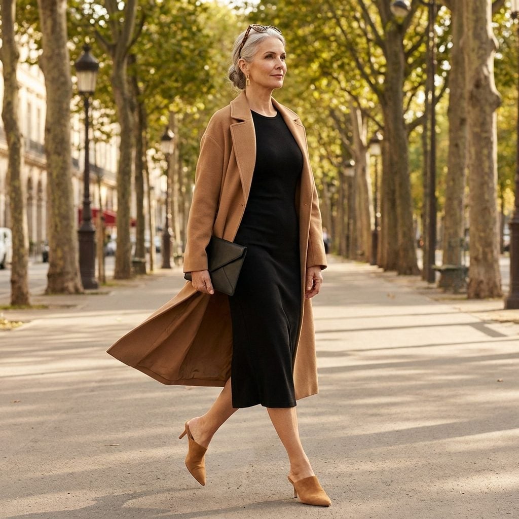 Drape a Long Duster in a Warm Neutral and Break Up All That Black