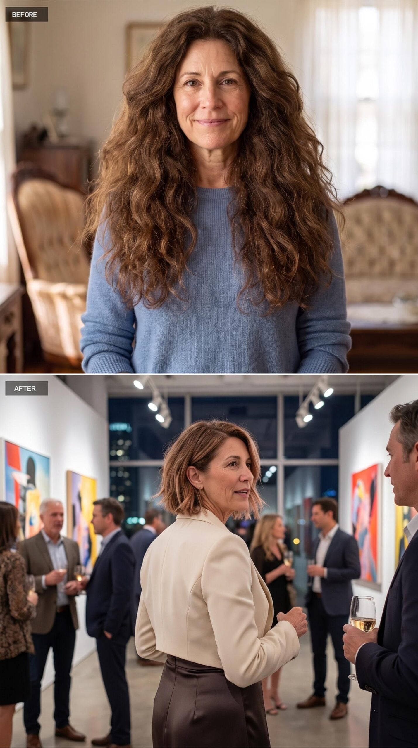 Art Gallery Night, Cream Tailoring, and a Bob with a Clean Exit Line