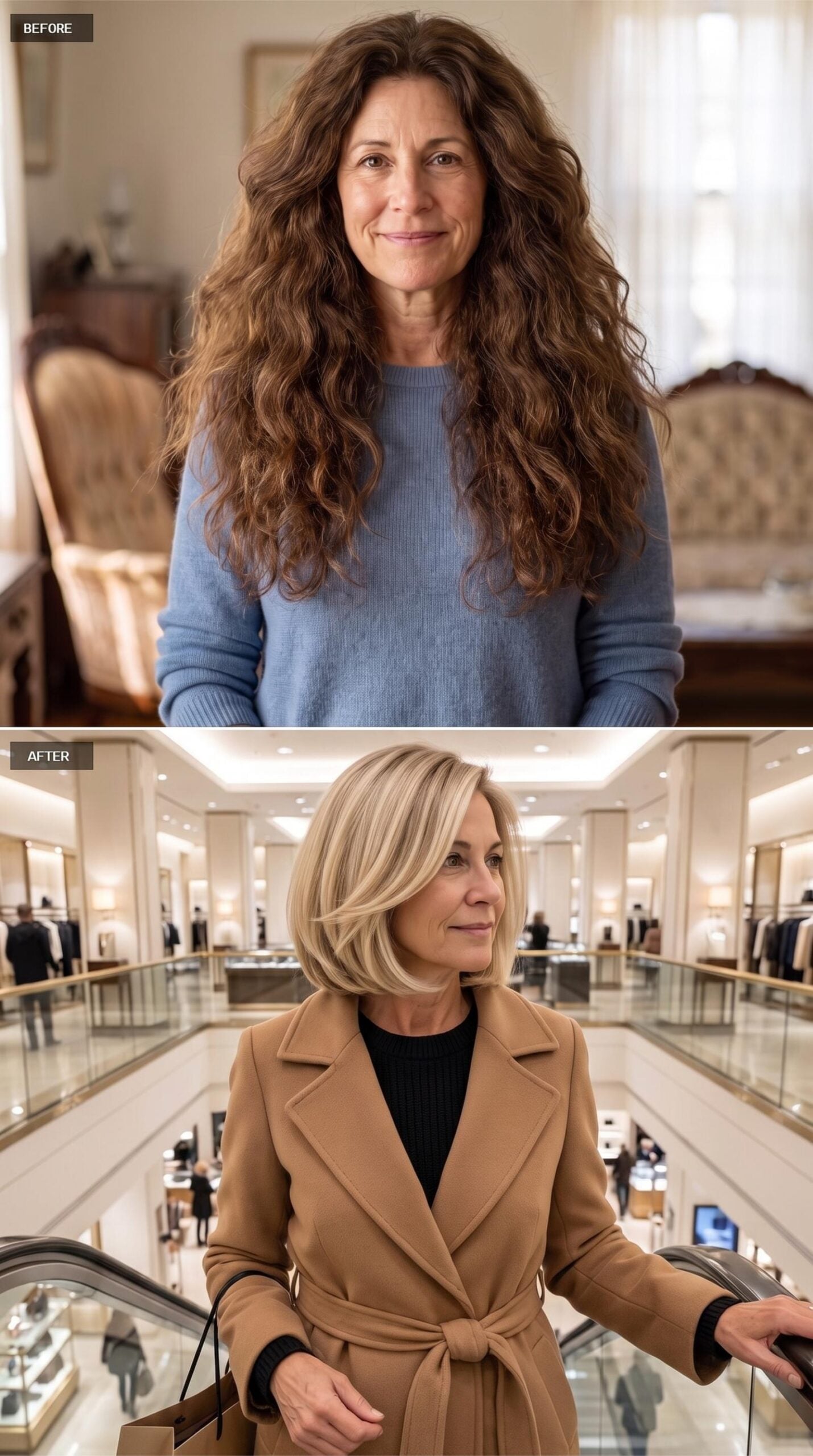 Blonde Bob, Camel Coat, Escalator: What 54 Looks Like in Motion