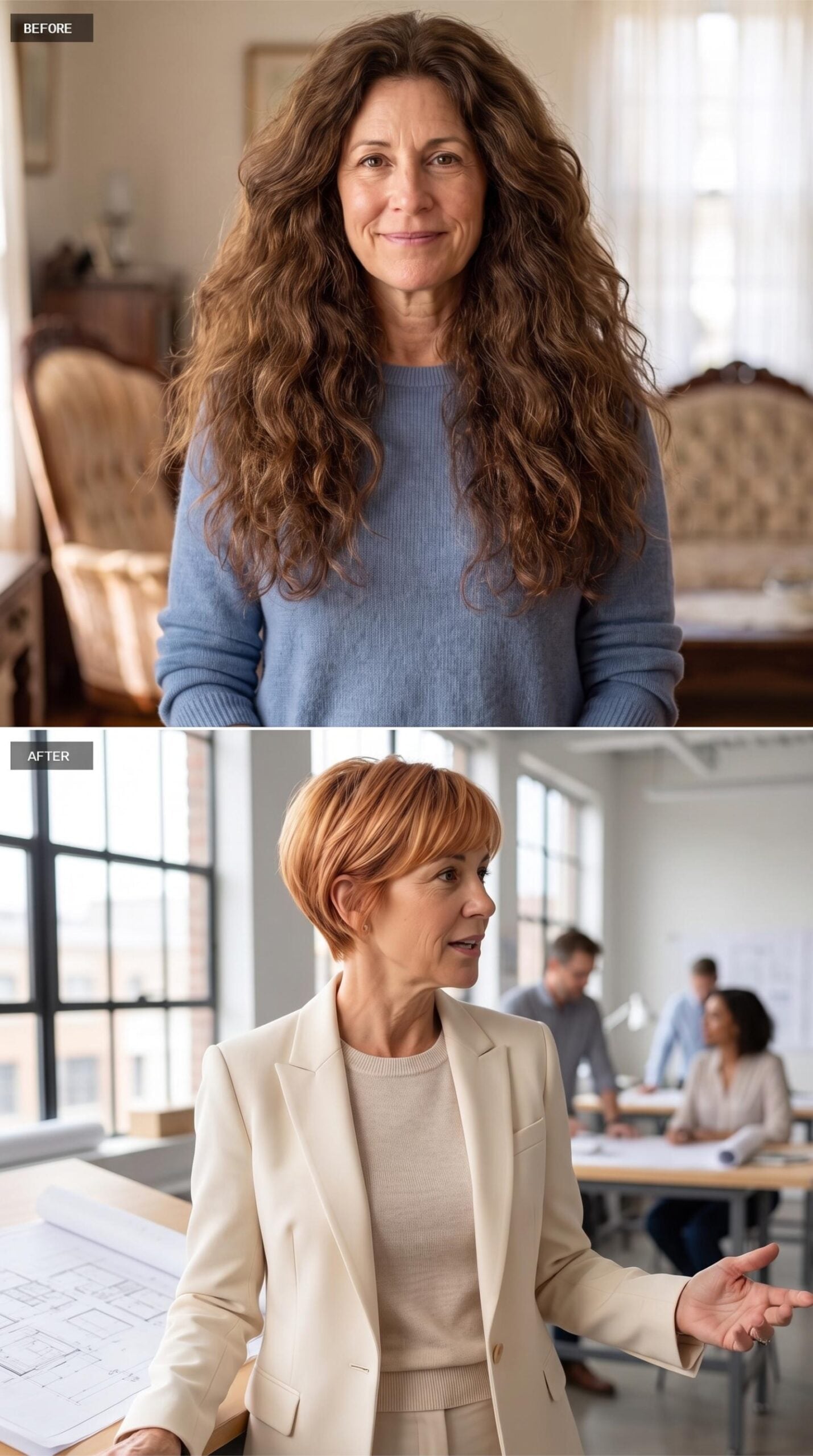 Cream Blazer, Boardroom Windows, and a Pixie with Forward Motion