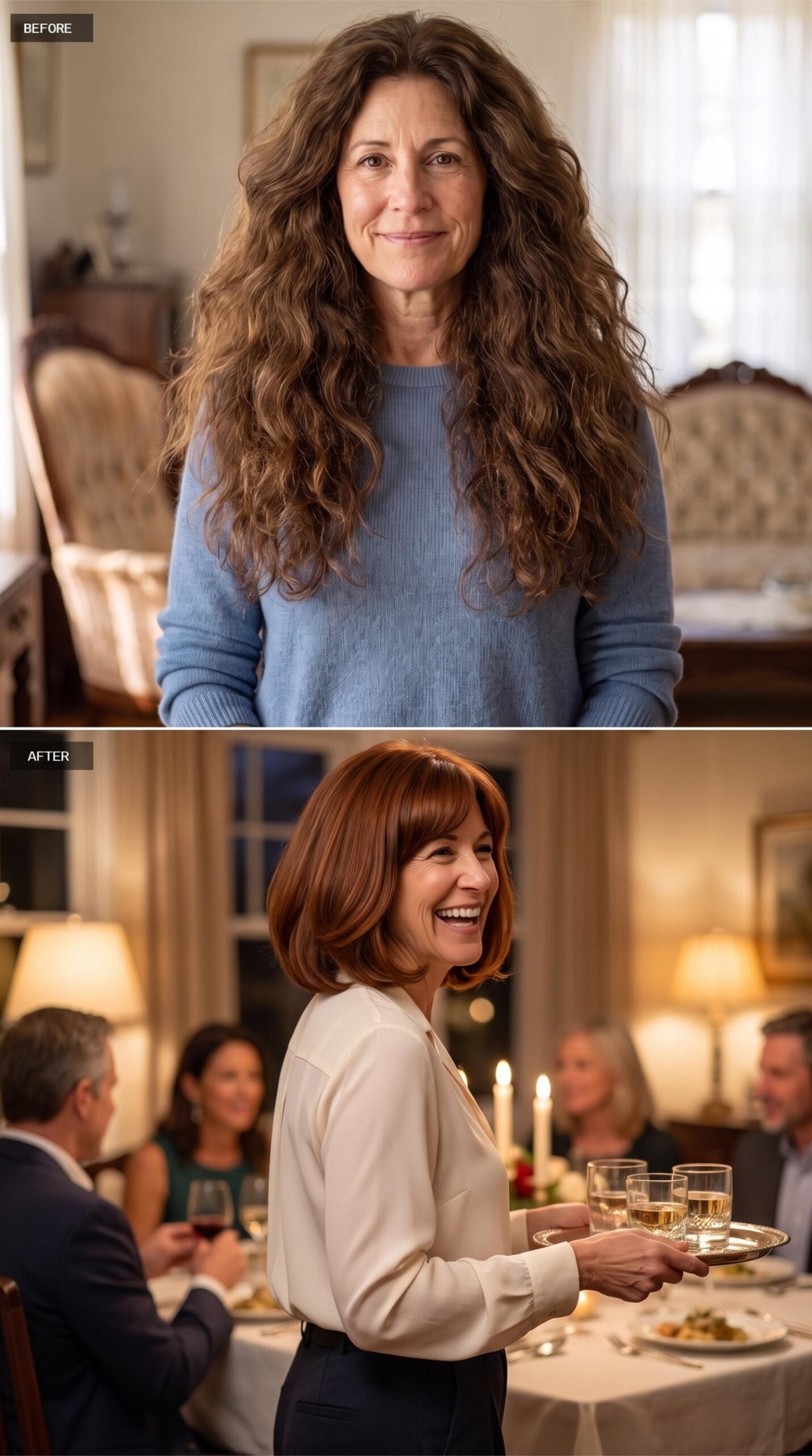Dinner Party Host, Copper Bob, and the Laugh You See First