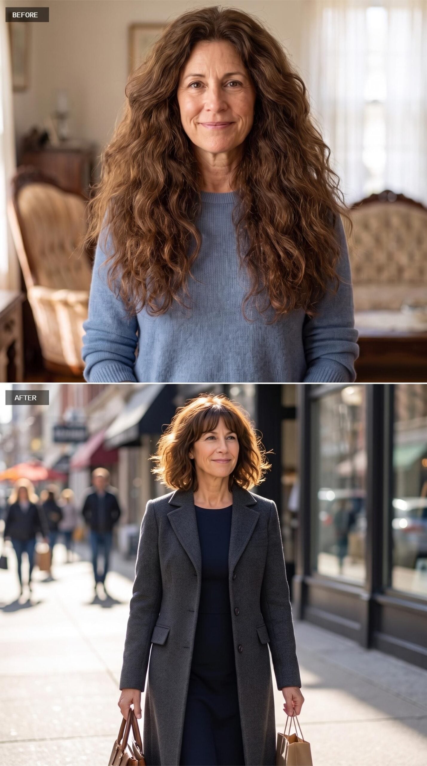 What a Shoulder-Length Cut and a Wool Coat Do for Each Other