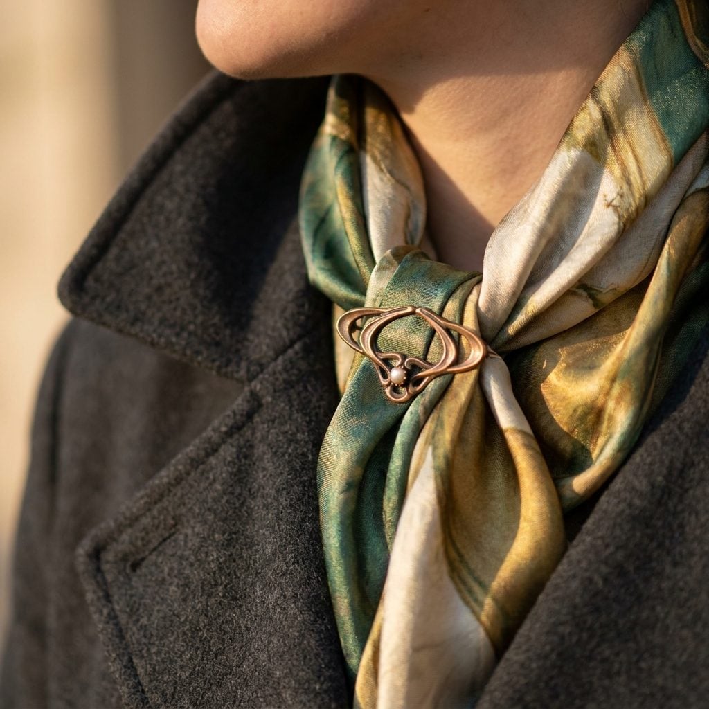 Fasten a Silk Scarf With a Vintage Pin