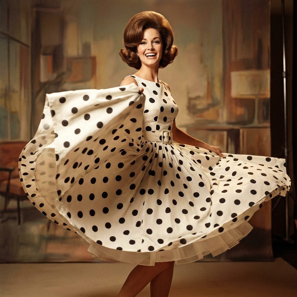 The Fitted Polka-Dot Dress With a Full Skirt