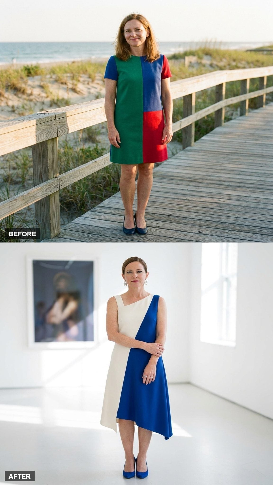 Gallery-Opening Cool in an Asymmetric Crepe Dress