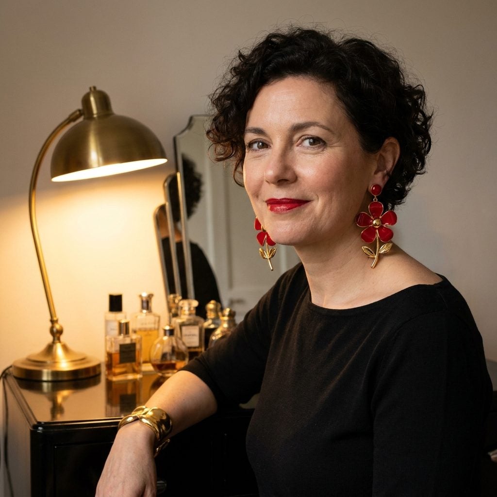 Giant Enameled Flower Drop Earrings in Bold Poppy Red That Bloomed at the Earlobe Like a Small Garden
