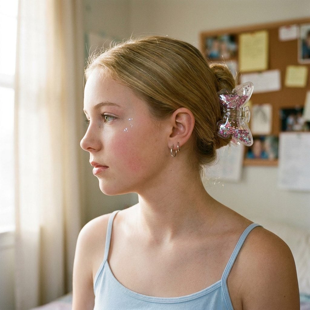 The Glitter-Filled Butterfly Clip With Loose Sparkle That Ended Up on Your Cheek