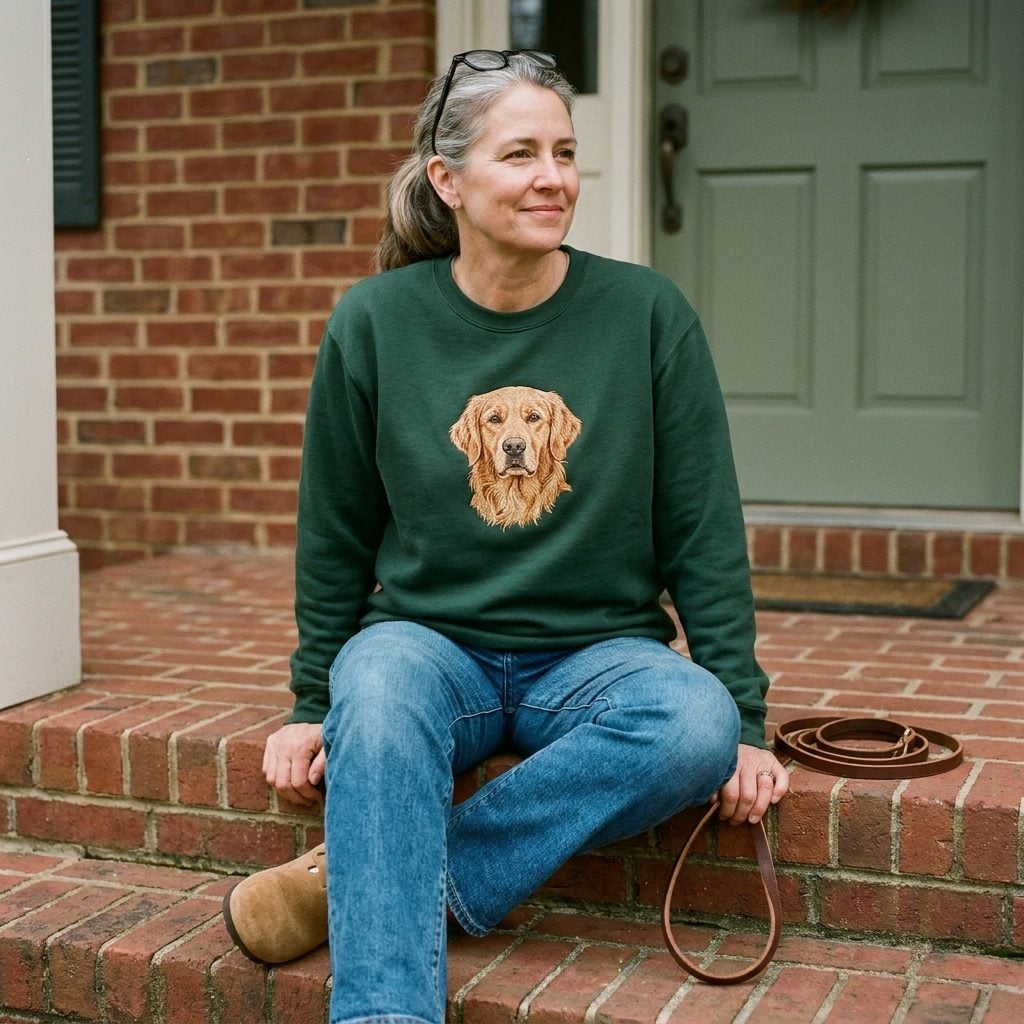 The Golden Retriever Portrait Sweatshirt for Women Who Loved Their Dog More Than Most People