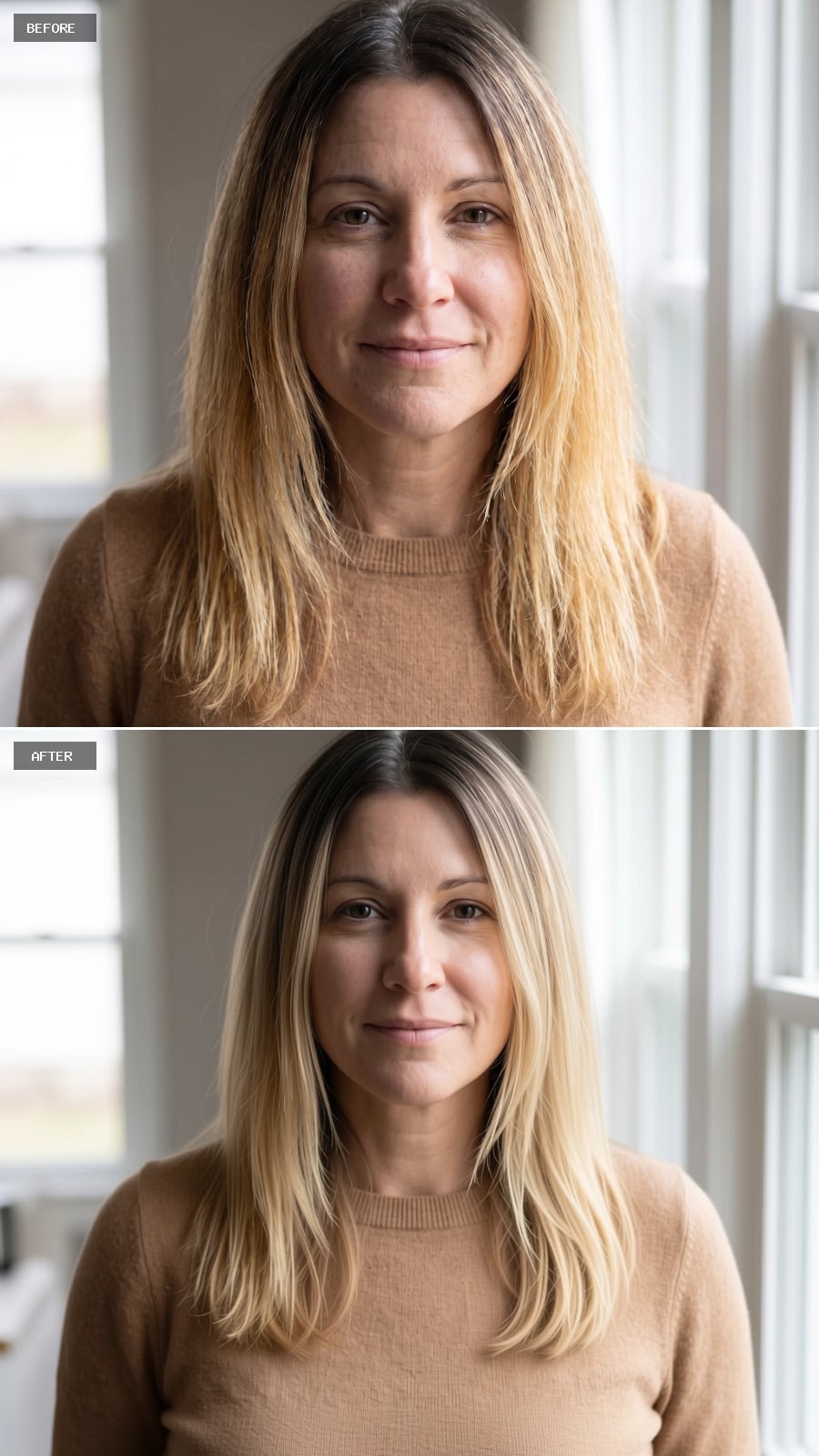 Blonde Length, Dark Root, and a Color Ratio That Earns Its Keep