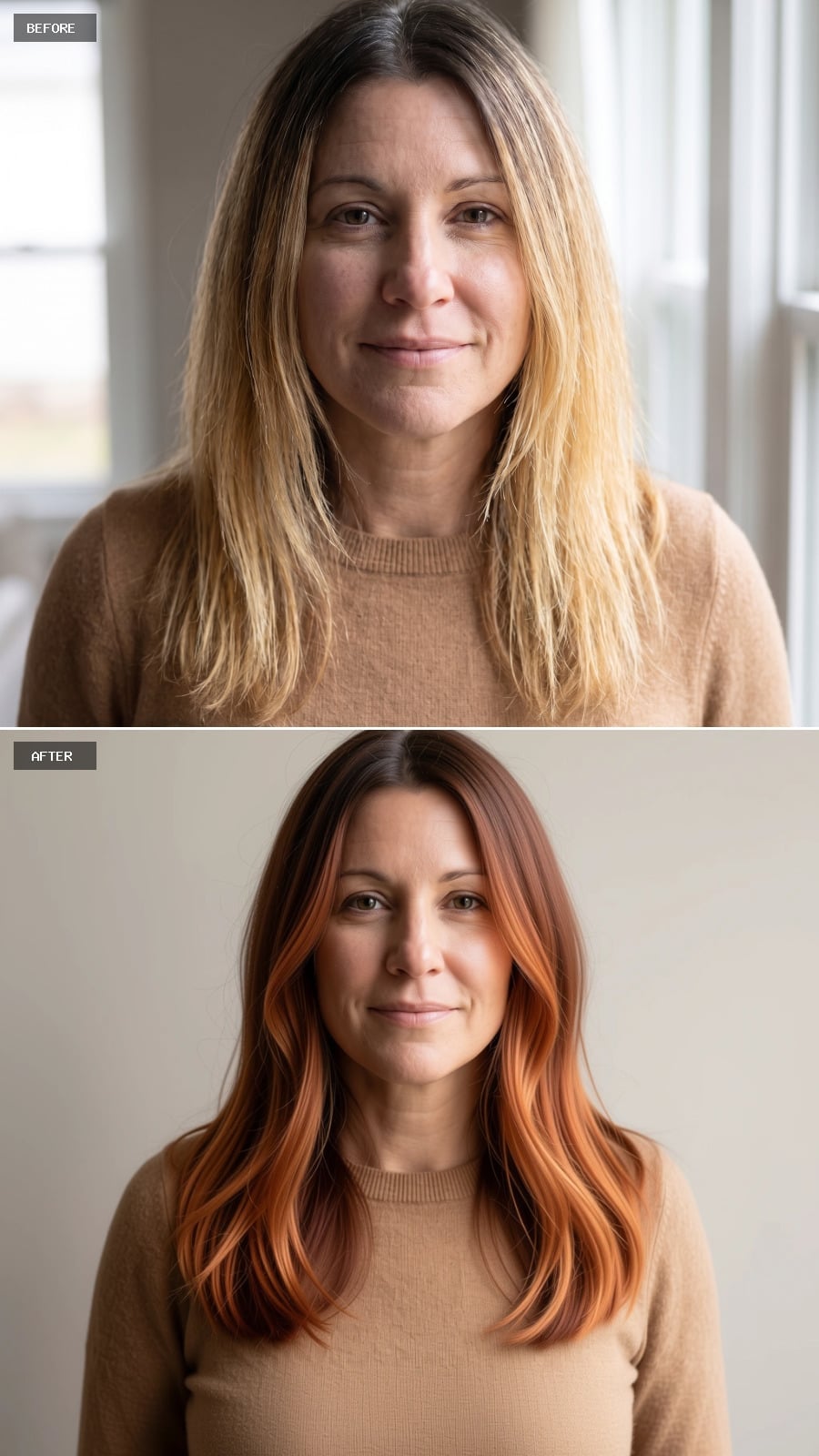 Dark Root, Copper Length, and a Color Story That Knows Exactly Where It's Going