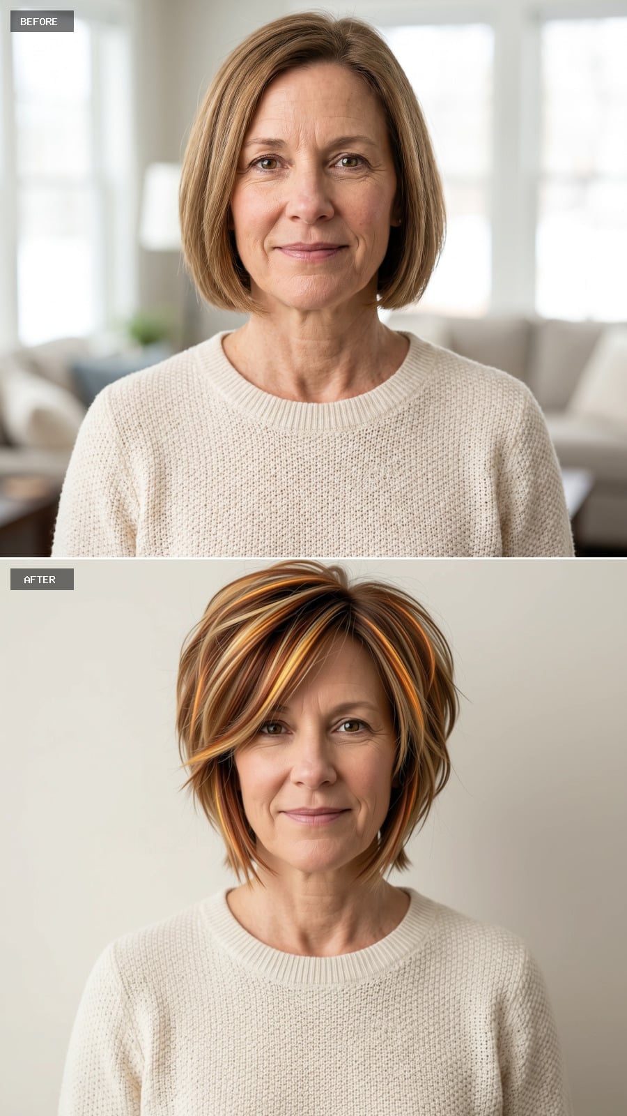 Chunky Copper Panels Toughen Up a Short Bob