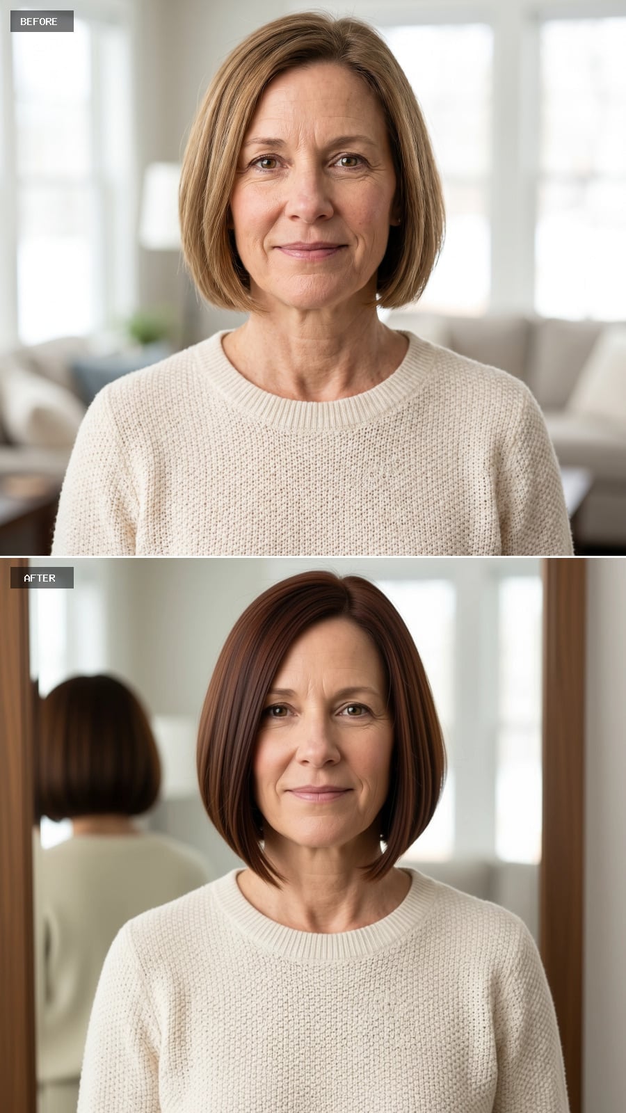 A Sleek Mahogany Bob Lets Shine Carry the Drama
