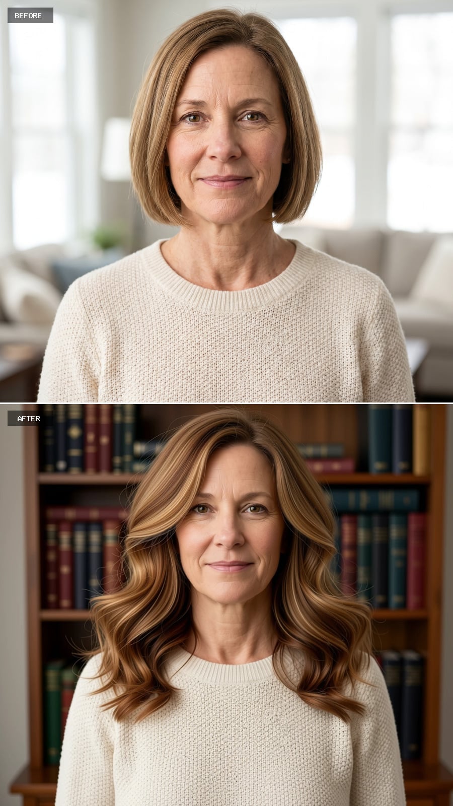 Brunette Waves Gain Lift From Caramel Around the Front