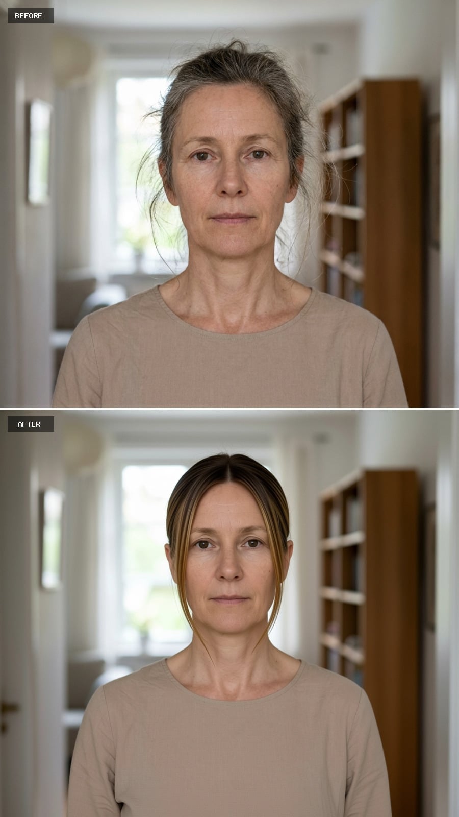 Smooth Pulled-Back Brown That Makes the Gray Beside the Point