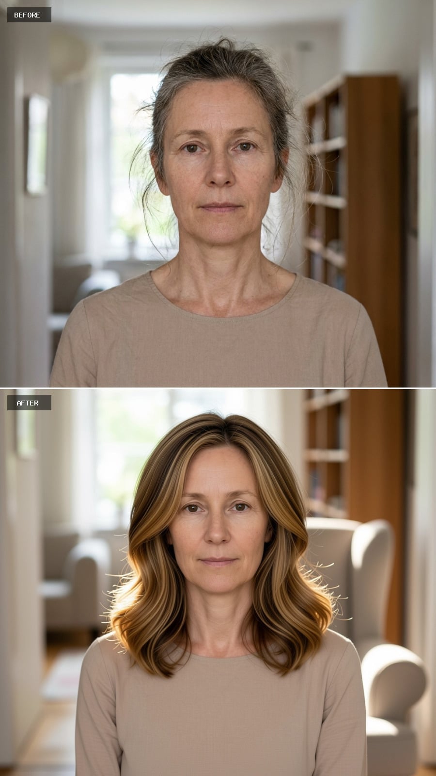 How Honey-Blonde Waves Give the Neck Somewhere to Hide