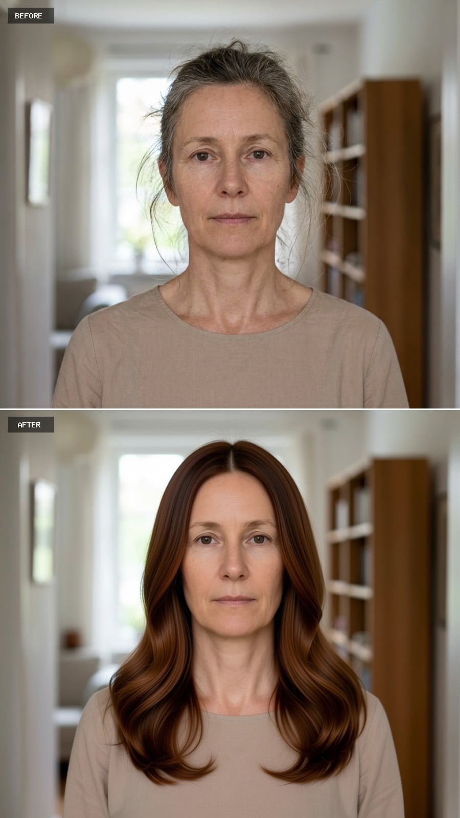 Shoulder-Length Auburn Puts Volume Exactly Where It's Needed