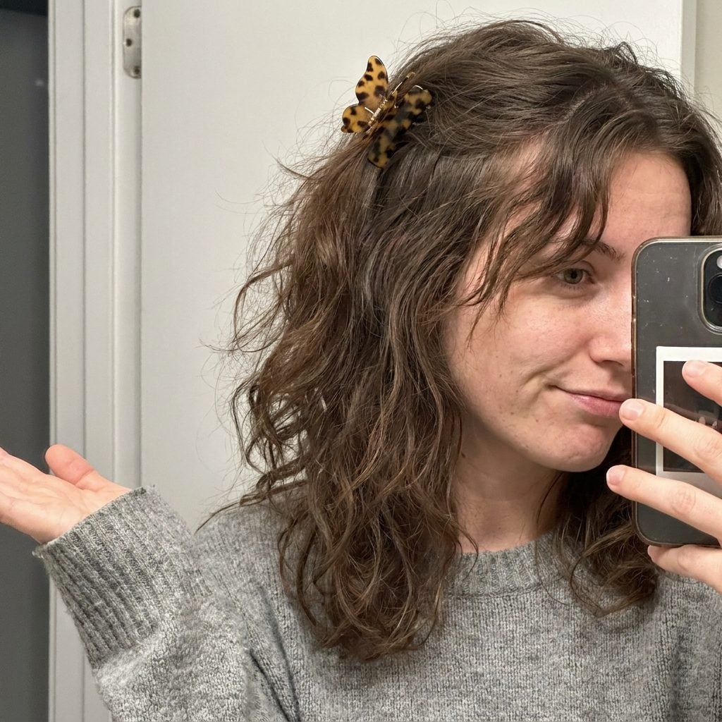 The Intentional Butterfly Clip Left Slightly Crooked Because Perfectly Placed Looked Try-Hard