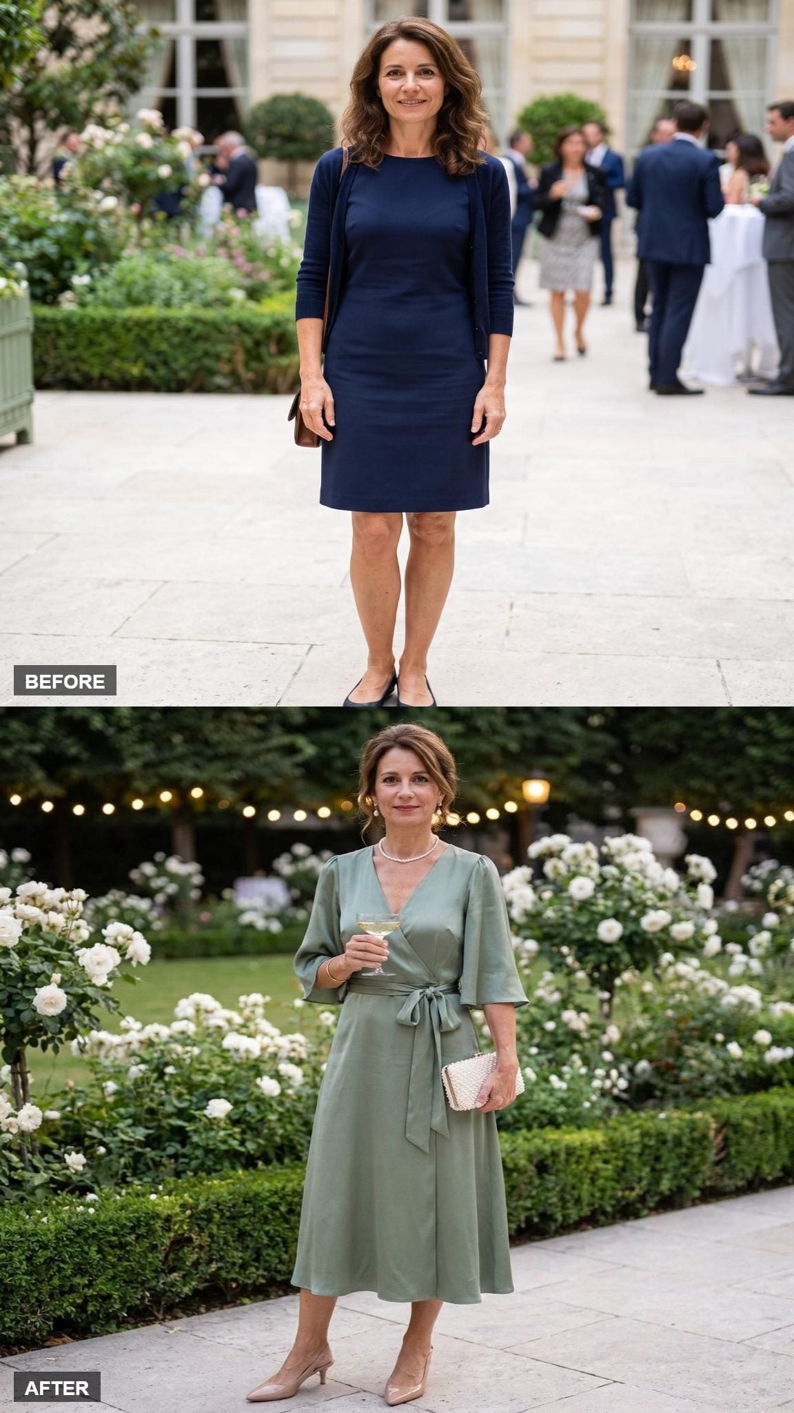 Late Summer Garden Party in Sage Silk and Pearl