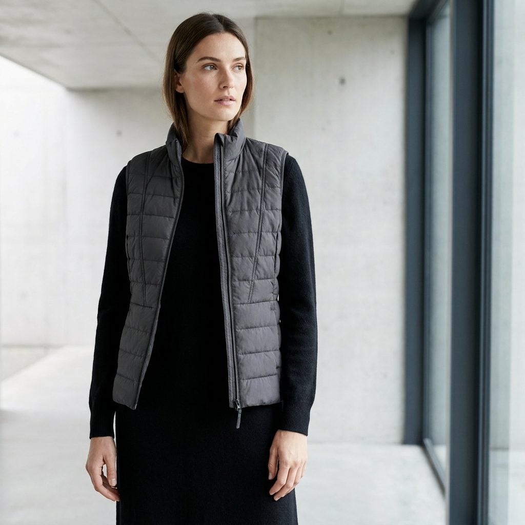 Layer a Lightweight Vest or Gilet Over the Dress to Add Structure Without Sleeves