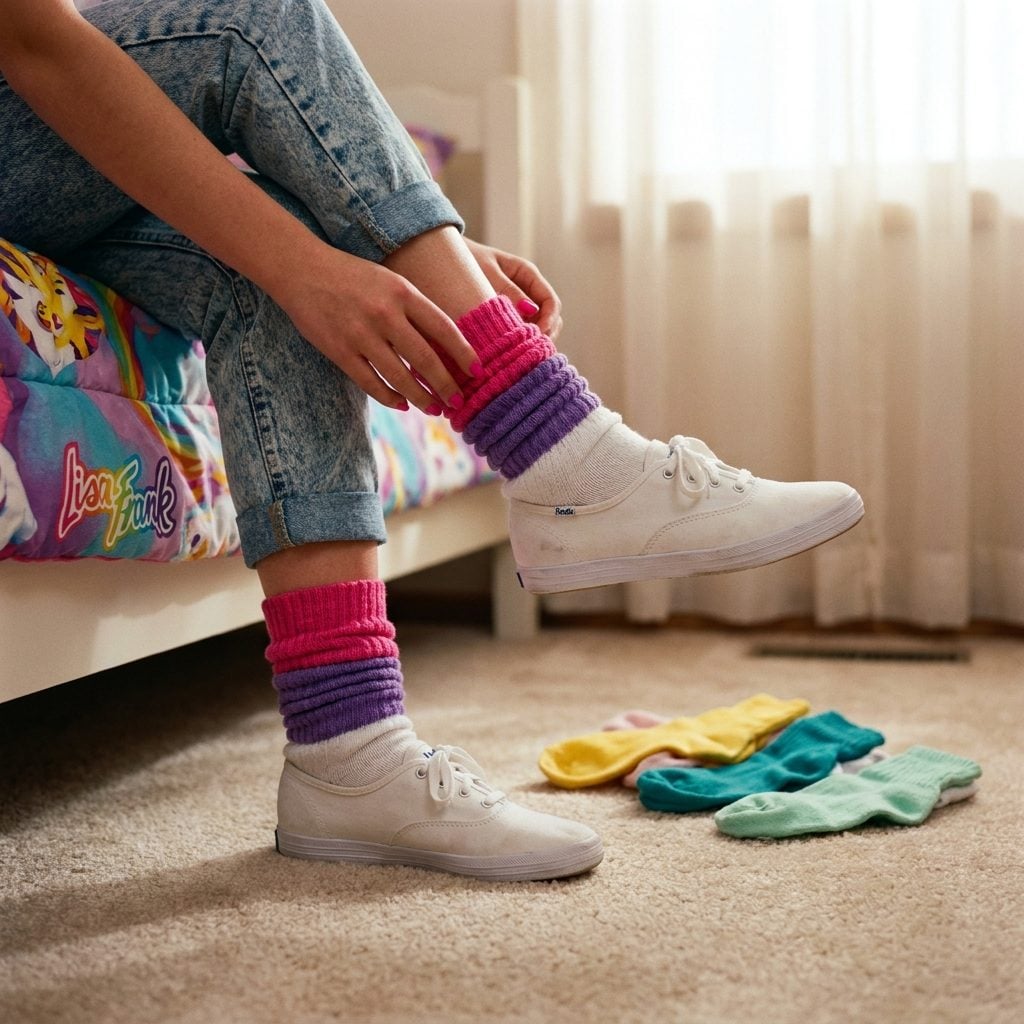 Layering Three Pairs of Slouch Socks in Coordinating Colors