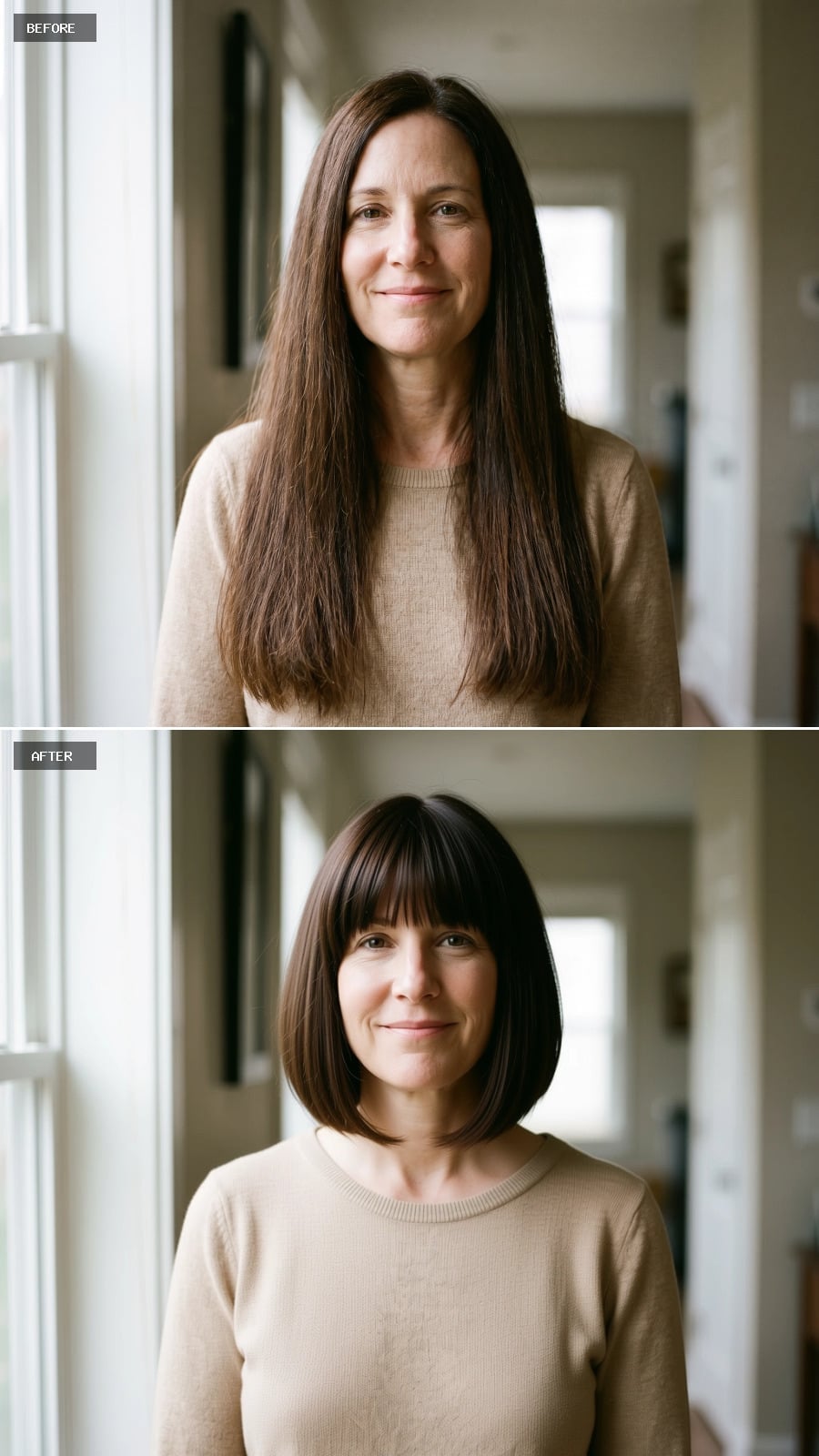 Blunt Bob With Fringe Pulled Her Cheekbones Into the Conversation