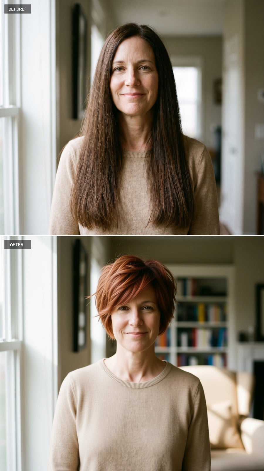 Copper Pixie Cut Finally Let Her Face Do the Talking