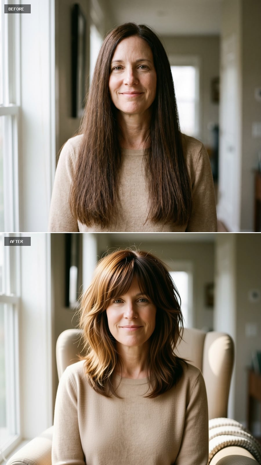 Layers, Bangs, and Caramel Ends Quietly Declared War on Flat Hair