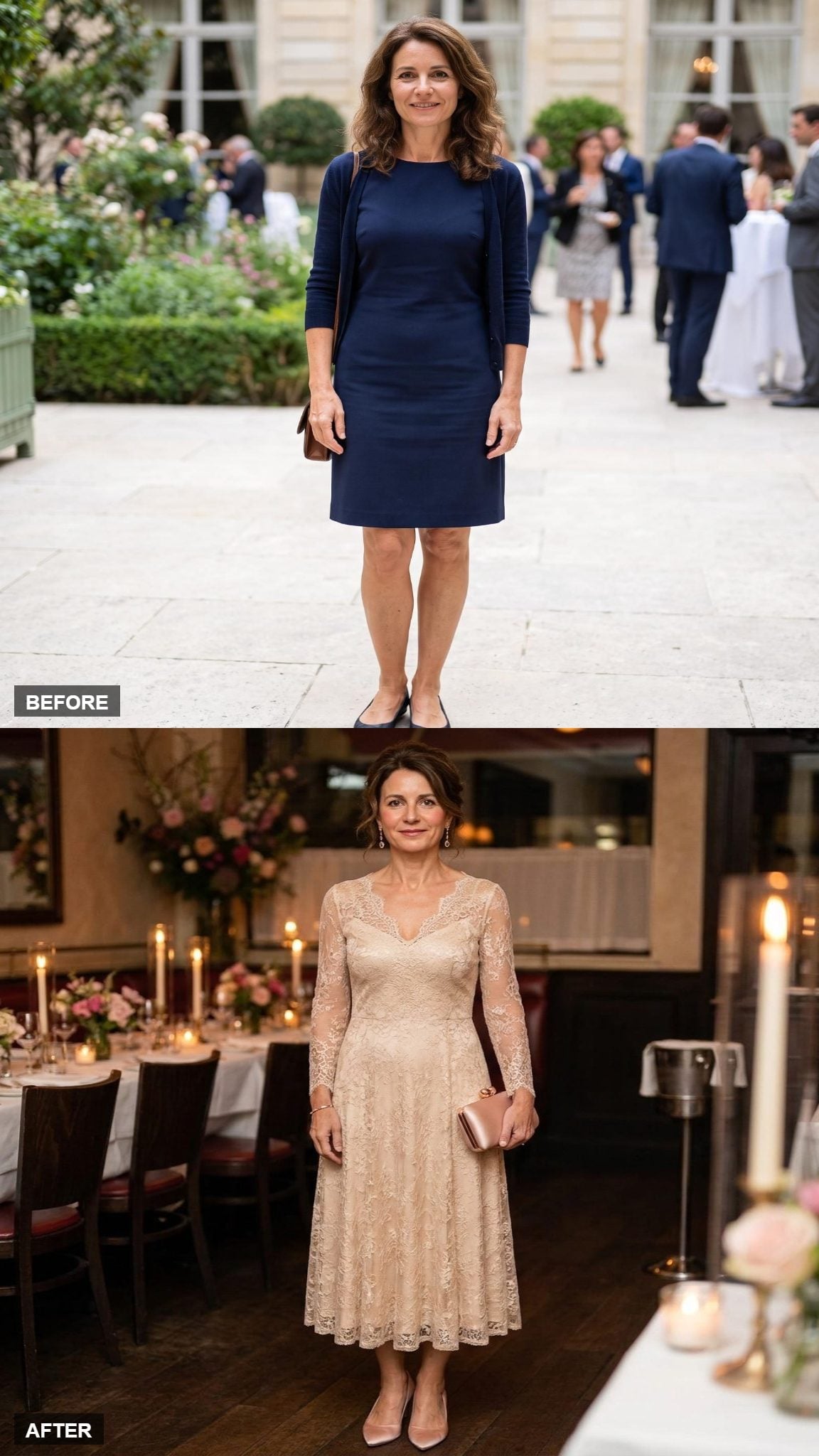 Milestone Wedding Anniversary in Champagne Lace and Rose
