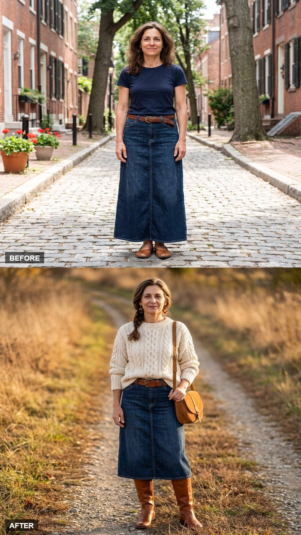 Modern Prairie in a Cream Fisherman Knit and Riding Boots